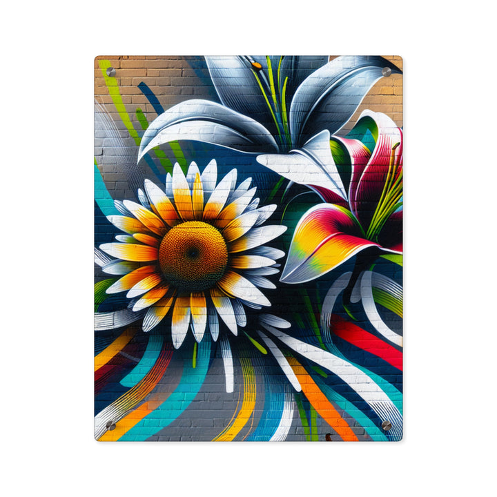 Blossom Trinity Symphony |  Flower Trio |Acrylic Wall Panel