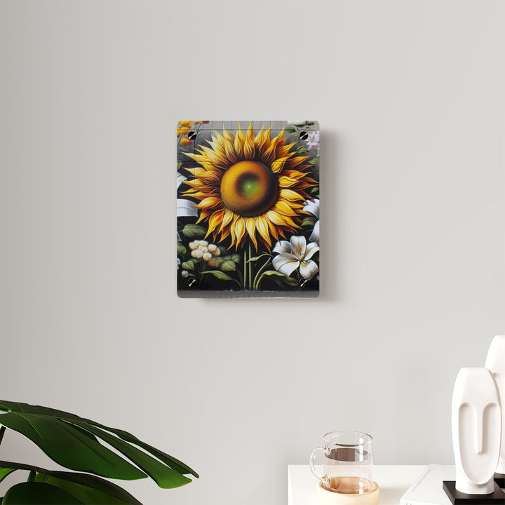 Triune Blossom Symphony |  Flower Trio |Acrylic Wall Panel