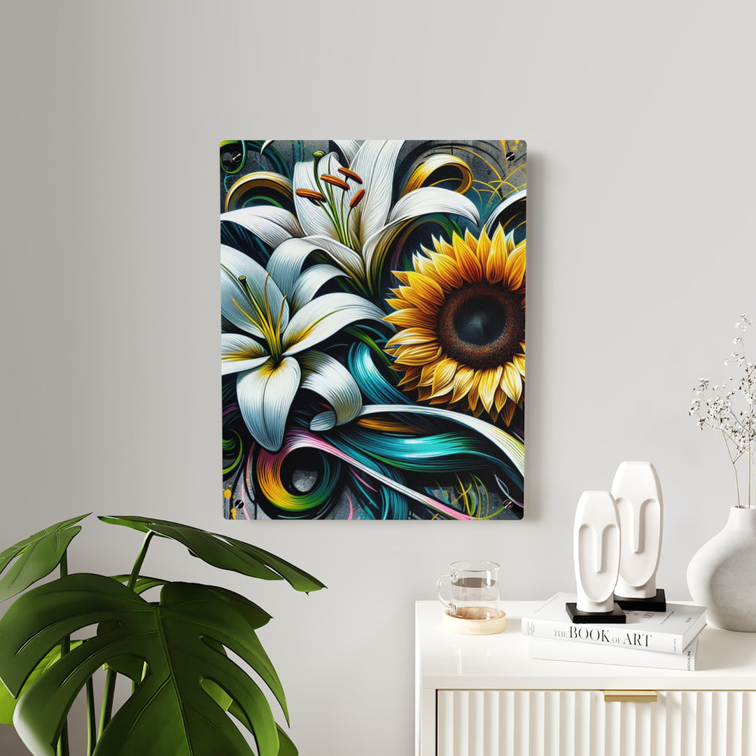 Floral Family Triptych |  Flower Trio |Acrylic Wall Panel