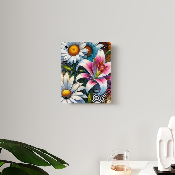 Triune Blooms Symphony |  Flower Trio |Acrylic Wall Panel